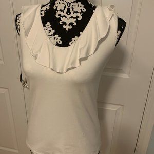 Talbots White Sleeveless Top/ Shirt/ Tank